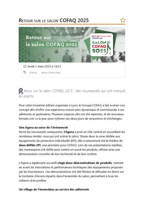 Extranet Cofaq Retour Sur Le Salon Cofaq 2025