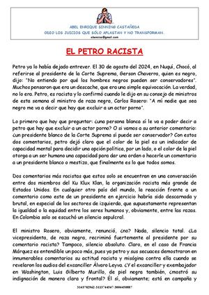 El Petro Racista