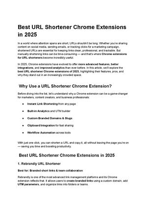 Best Url Shortener Chrome Extensions In 2025