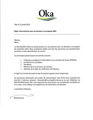 Avis Recrutement Elections Municipales 2025