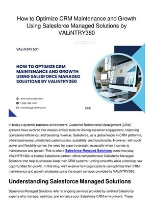How To Optimize Crm Maintenance And Growth Using Salesforce Managed Solutions By Vali Ntry360