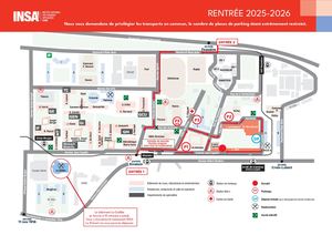 INSA Lyon - plan accès parkings