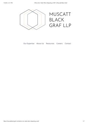 Where Do I Start When Disputing A Will │ Muscatt Black Graf