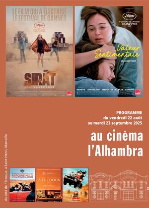 Programme du cinéma l'Alhambra du vendredi 22 août au mardi 23 septembre 2025