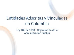 Entidades Adscritas Y Vinculadas Ley 489 1998