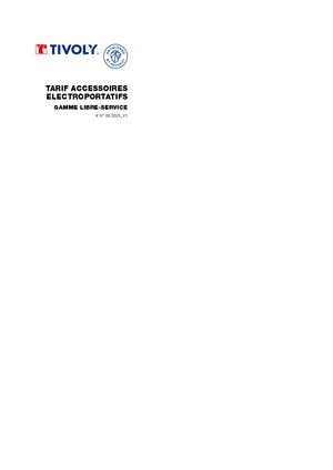 Tarif Accessoires Electroportatifs TIVOLY Dev by Peugeot 06.2025