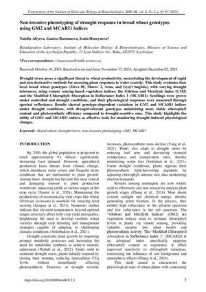 Transactions of the Institute of Molecular Biology & Biotechnologies (TIMBB)