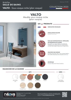 FICHE PRODUIT SALLE DE BAIN VALTO - PLAN VASQUE