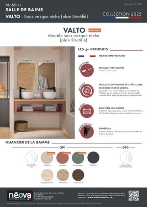 FICHE PRODUIT SALLE DE BAIN VALTO - PLAN STRATIFIÉ