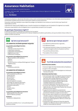 Fiche Ipid Assurance Habitation