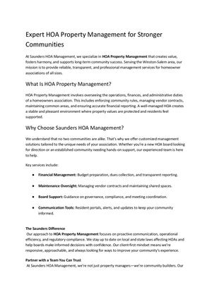 Expert Hoa Property Management For Stronger Communities