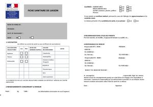Fiche Sanitaire 2025 Version Formulaire