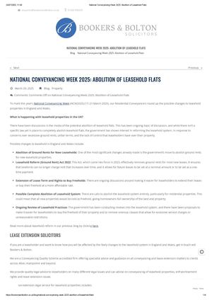 National Conveyancing Week 2025 Abolition Of Leasehold Flats