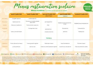 Menus scolaires