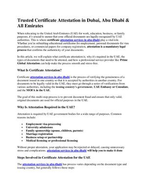 Certificate Attestation Services In The Uae