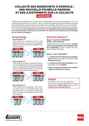 Collecte des biodéchets à domicile et nouveau calendrier de collecte