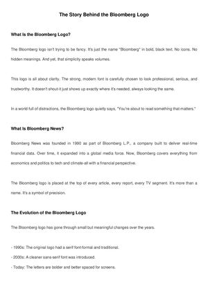 The Story Behind The Bloomberg Logo