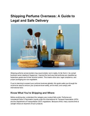 Shipping Perfume Overseas A Guide