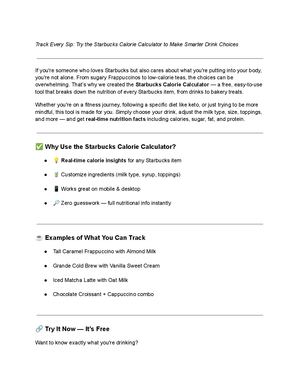 Starbucks Calorie Calculator (1)