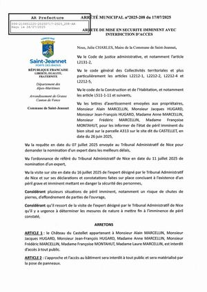 Arrêté Mise En Sécurité Castellet