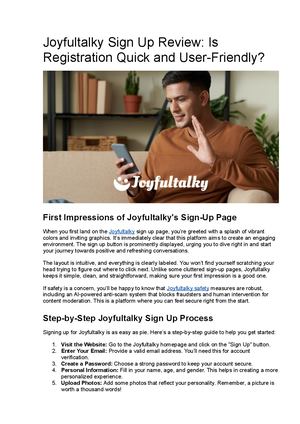 Joyfultalky Sign Up Review: Is Registration Quick and User-Friendly?