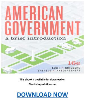 American Government A Brief Introduction 16th Edition PDF