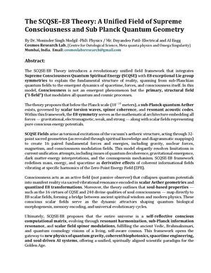 The Scqse–e8 Theory A Unified Field Of The Universe