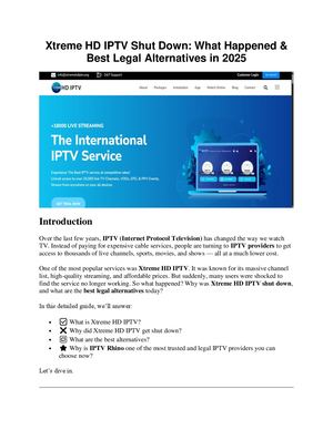 Xtreme HD IPTV Shut Down: What Happened &  Best Legal Alternatives in 2025