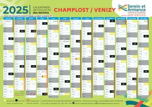 Calendrier Collecte Champlost Venizy 2025