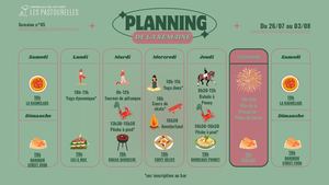 Calendrier des animations - Camping Les Pastourelles