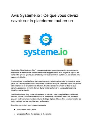Avis sur Systeme.io