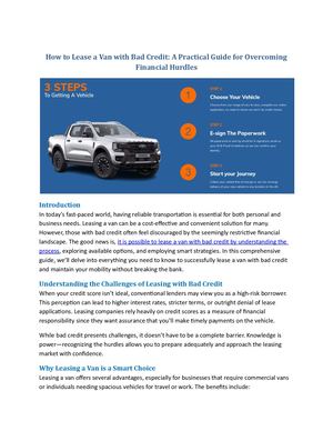 How To Lease A Van With Bad Credit