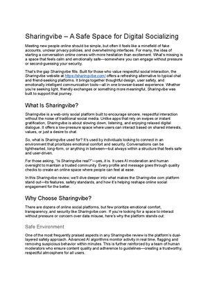 Sharingvibe – A Safe Space For Digital Socializing