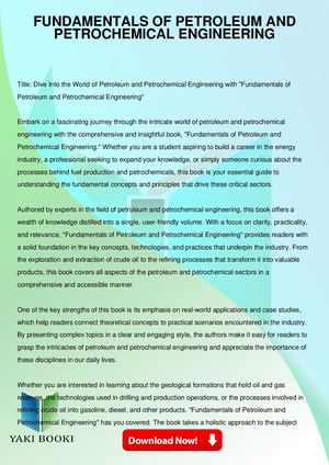 Fundamentals Of Petroleum And Petrochemical Engineering