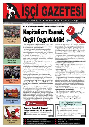 İşçi Gazetesi Sayı: 109 |  Nisan 2013 - Mayıs 2013