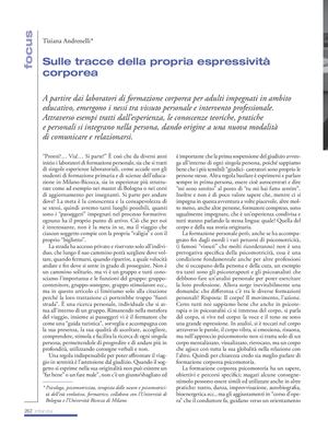 Sulle Tracce Della Propria Espressività Corporea, Tiziana Andrenelli Infanzia 4 2016