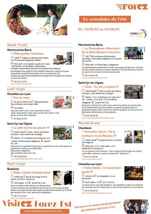 Le Semainier De L'été Du 16 Au 24 Août