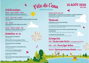 Programme Fête de l'eau - 15 août - Gray