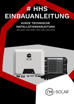 Kurzanleitung Zur Installation Von I'M SOLAR Hhs Wechselrichtern