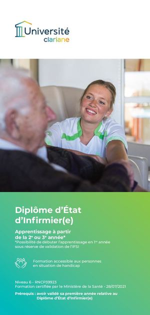 Dépliant CFA - Diplôme Infirmier
