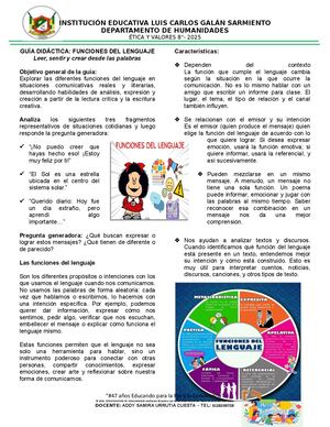 Funciones Del Lenguaje: Entre palabras, emociones y sentidos - 8°