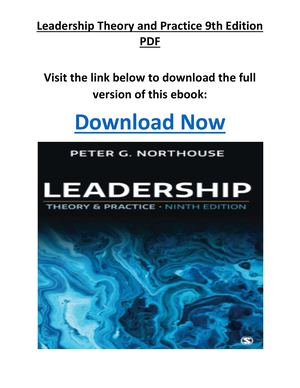 Leadership Theory And Practice 9th Edition