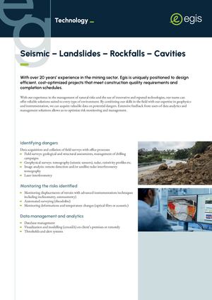 Fiche Technique Mines | Seismic, Landslides, Rockfalls, Cavities - EN - 2025 - Egis