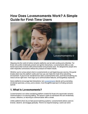 How Does Lovesmoments Work: A Simple Guide For First Time Users
