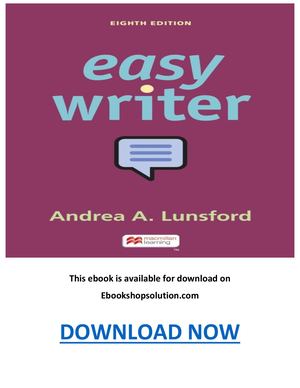 Easy Writer 8th Edition PDF