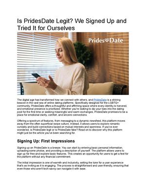 Is Prides Date Legit? We Signed Up And Tried It