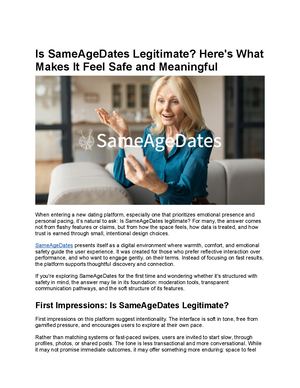 Is Same Age Dates Legitimate? Here's What Makes It Feel Safe And Meaningful