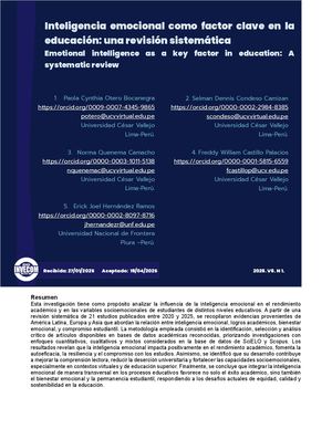 Inteligencia emocional como factor clave en la educación: una revisión sistemática