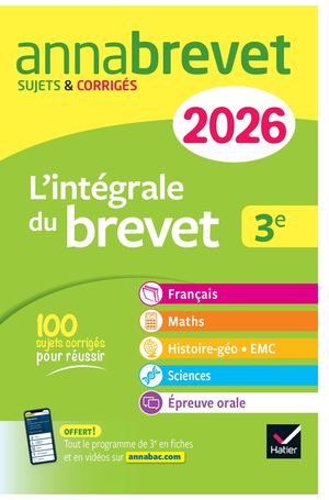 Annales du brevet 2026 -  Annabrevet L'intégrale du nouveau Brevet 3e (tout-en-un)
