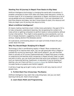 Starting Your AI Journey in Nepal: From Basics to Big Ideas